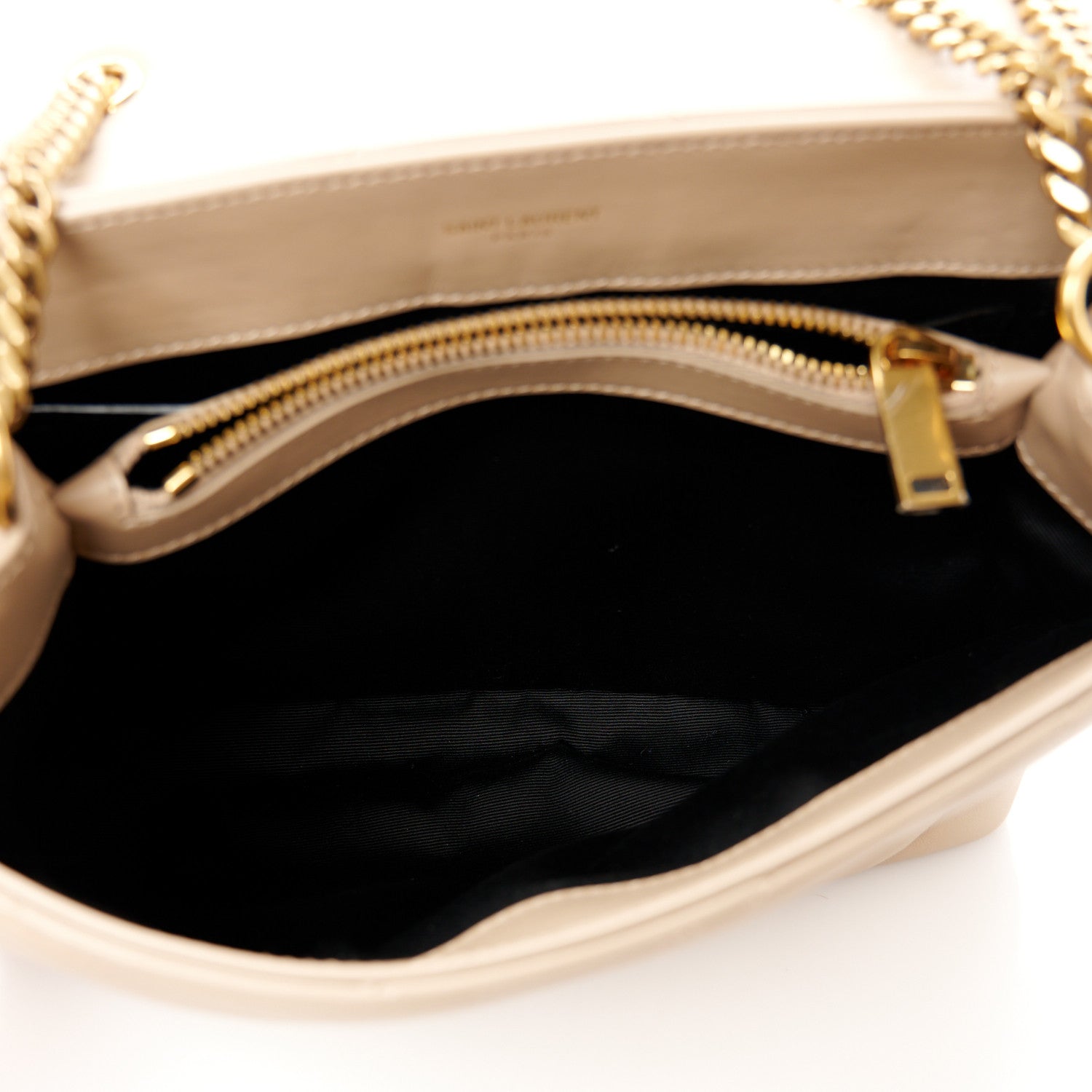 Saint Laurent Calfskin Y Quilted Monogram Small Loulou Chain Satchel Dark Beige 5 of 11