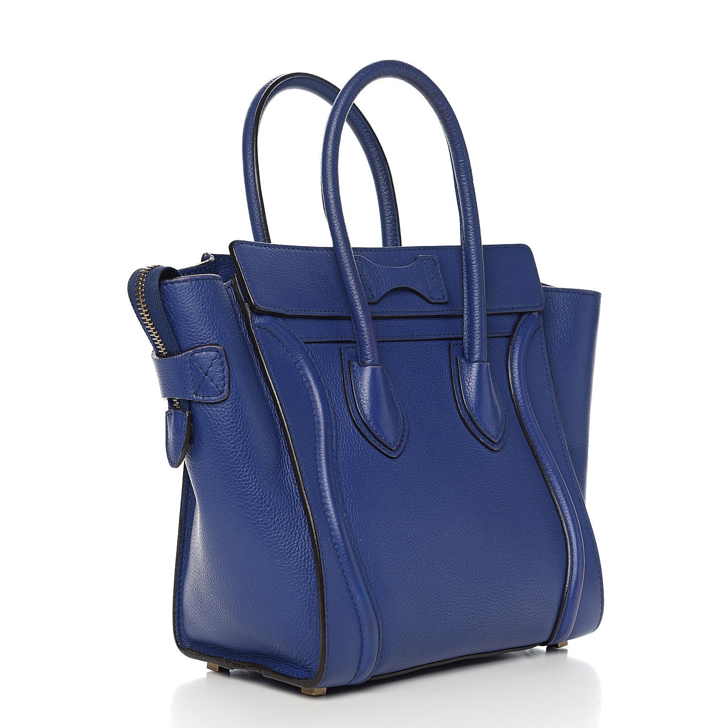 Celine Drummed Calfskin Mini Luggage Indigo 2 of 11