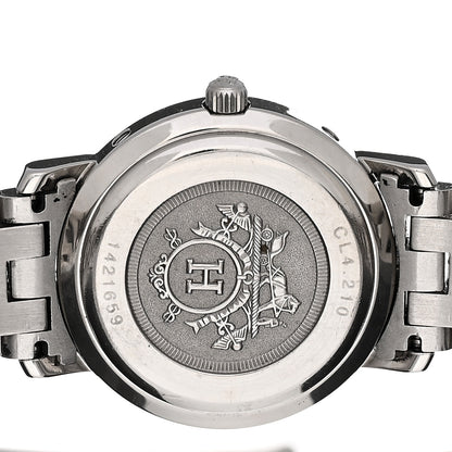 Hermes Stainless Steel Blue Mother of Pearl 24mm Clipper Quartz Watch 4 of 4