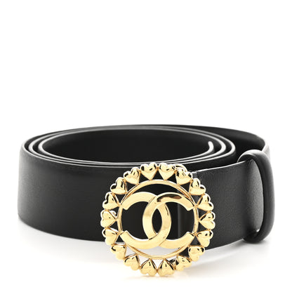 Chanel Calfskin CC Hearts Belt 90 36 Black 1 of 7