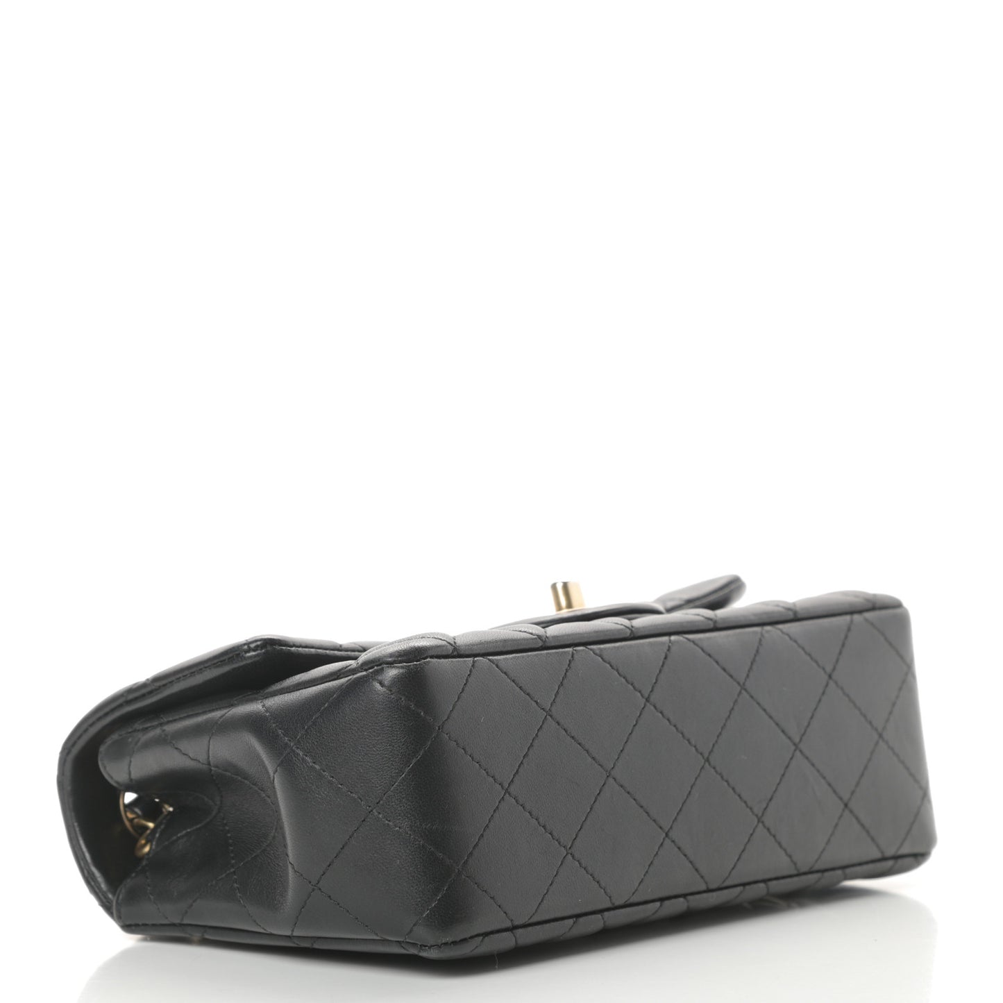 Lambskin Quilted Mini Rectangular Flap Black