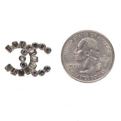 Chanel Baguette Crystal CC Earrings Silver 2 of 4