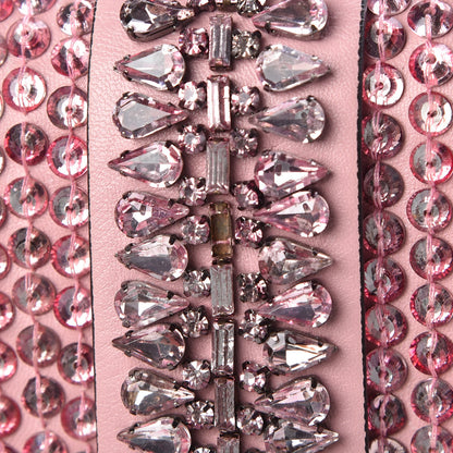 Valentino Garavani Vitello Crystal Embellished Medium Glam Lock Rockstud Flap Pop Gardenia 8 of 10