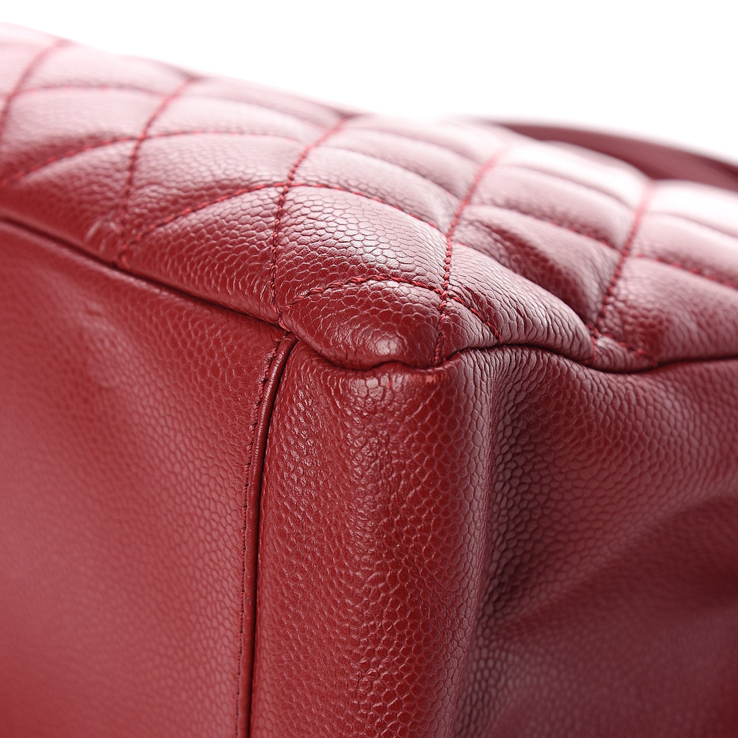 Chanel Caviar Quilted Grand Shopping Tote GST Red 11 of 14
