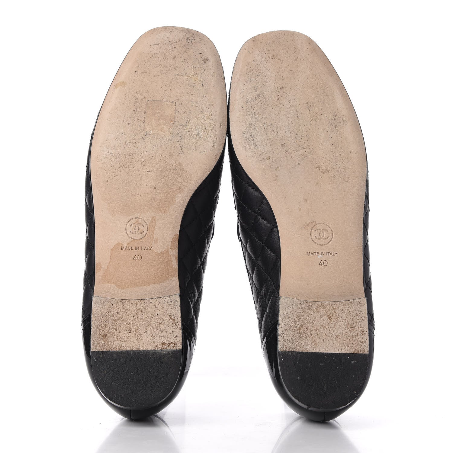 Chanel Patent Calfskin Quilted Womens CC Loafers 40 Black 6 of 15