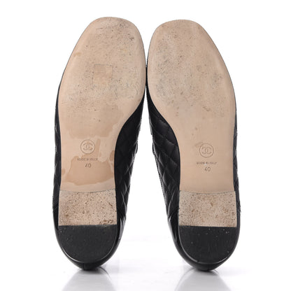 Chanel Patent Calfskin Quilted Womens CC Loafers 40 Black 6 of 15