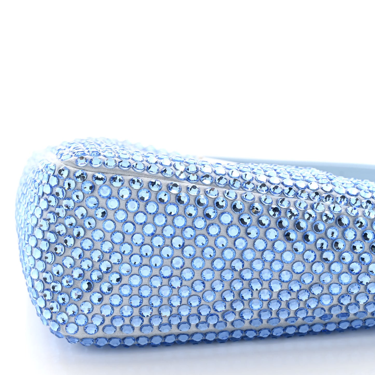 Satin Crystal Triangle Pouch Celeste