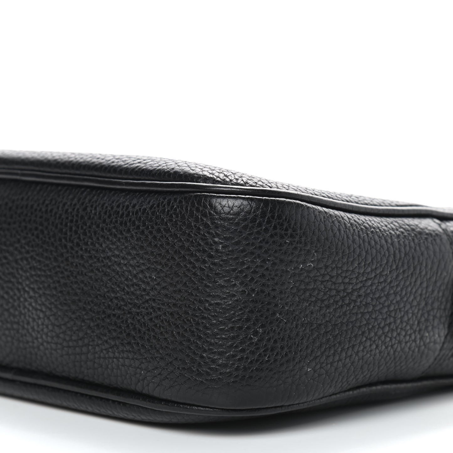 Pebbled Calfskin Small Soho Disco Bag Black