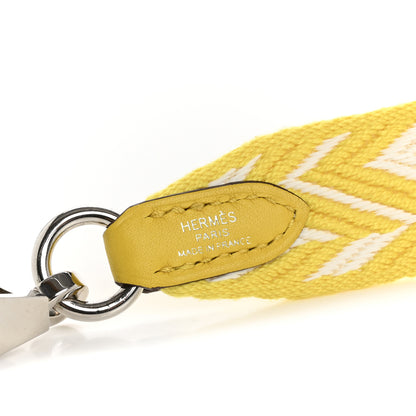 Hermes Toile Swift 25mm Sangle ZigZag Shoulder Strap Jaune De Naples White 4 of 7