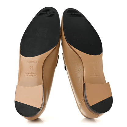Hermes Goatskin Womens Royal Loafers 38 Beige Argile White 6 of 9