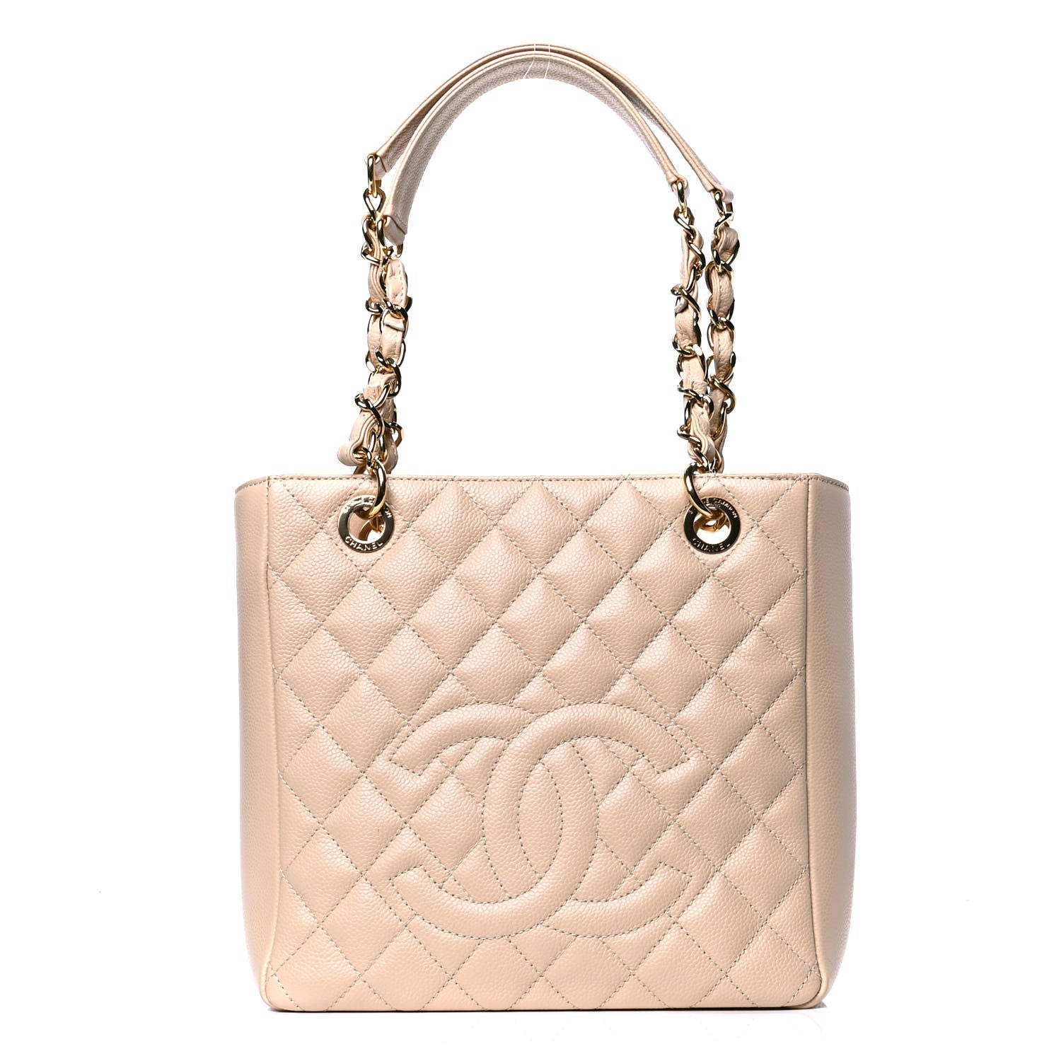 Chanel Caviar Quilted Petit Shopping Tote PST Beige 1 of 4
