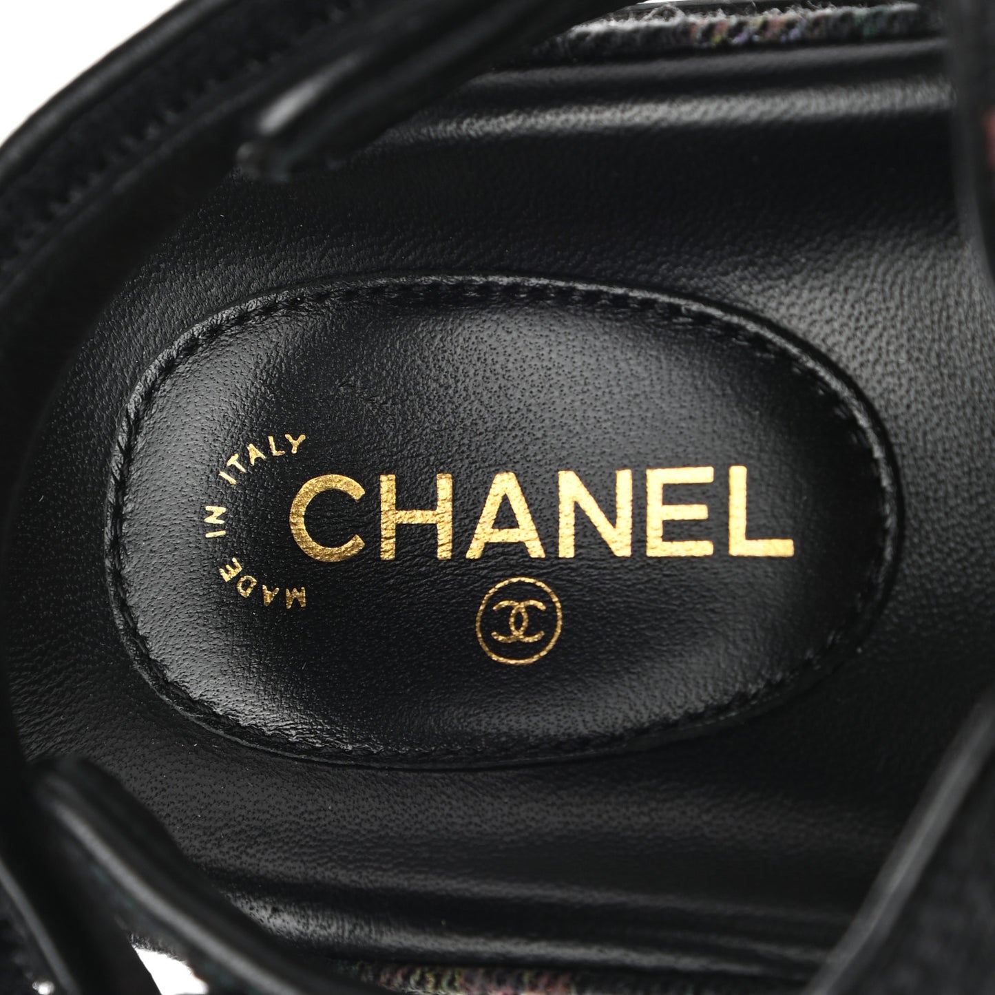 Denim Quilted Dad Sandals 37.5 Black Multicolor