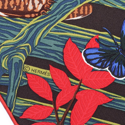 Hermes Silk Into the Canadian Wild Scarf 90 Vert Rouge Brun 2 of 3
