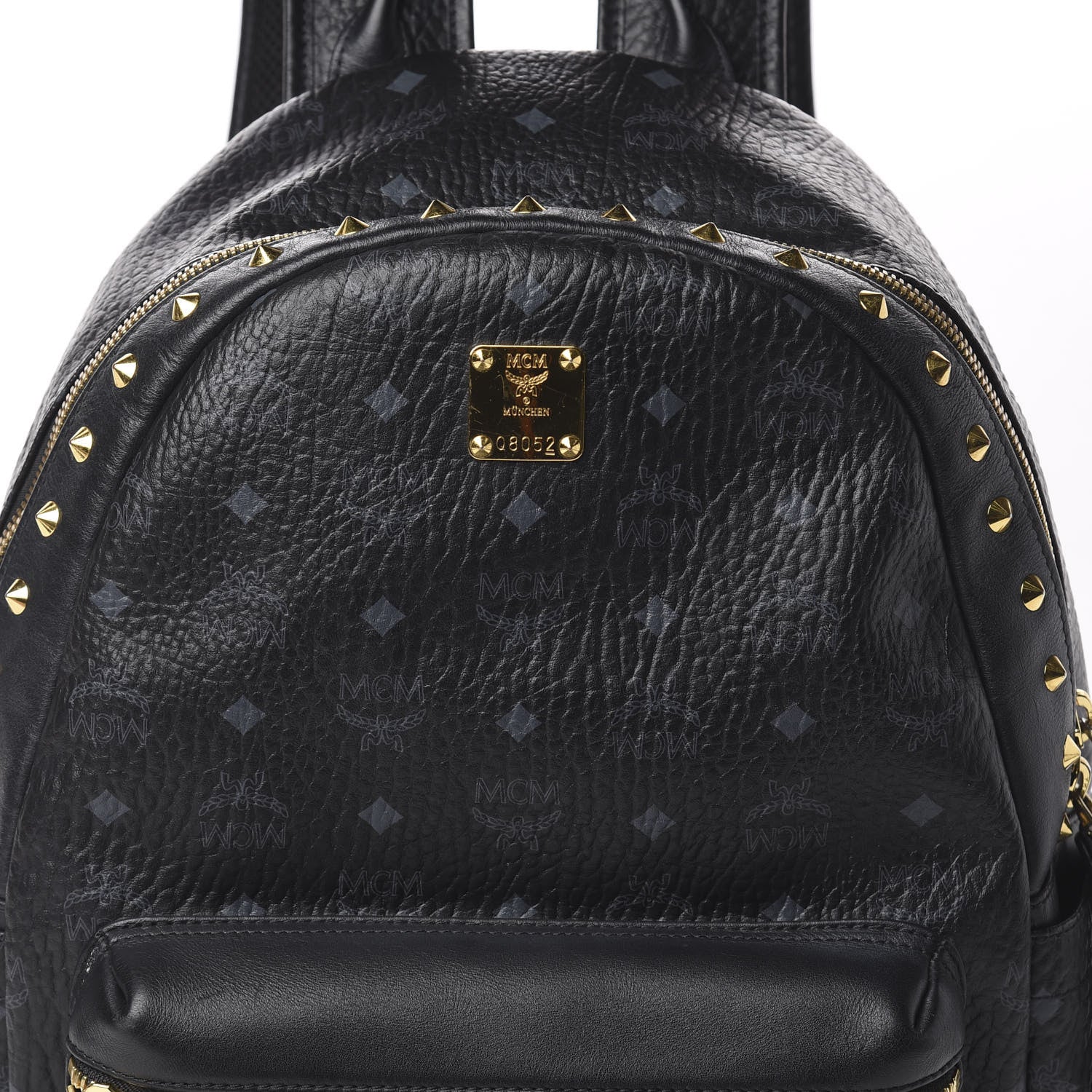 MCM Visetos Studded Medium Stark M Logo Collection Backpack Black 6 of 8