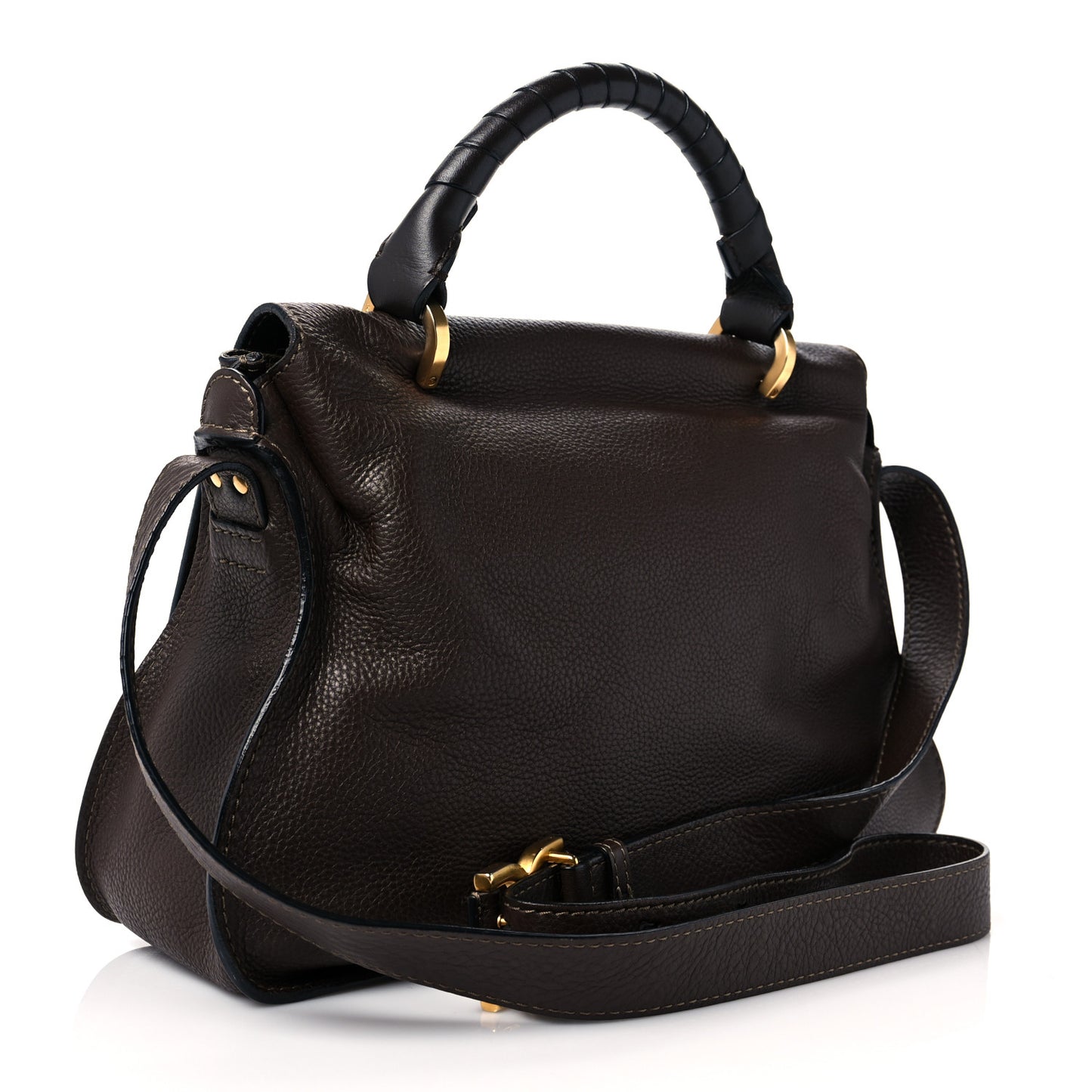 Calfskin Medium Marcie Top Handle Bag Truffle