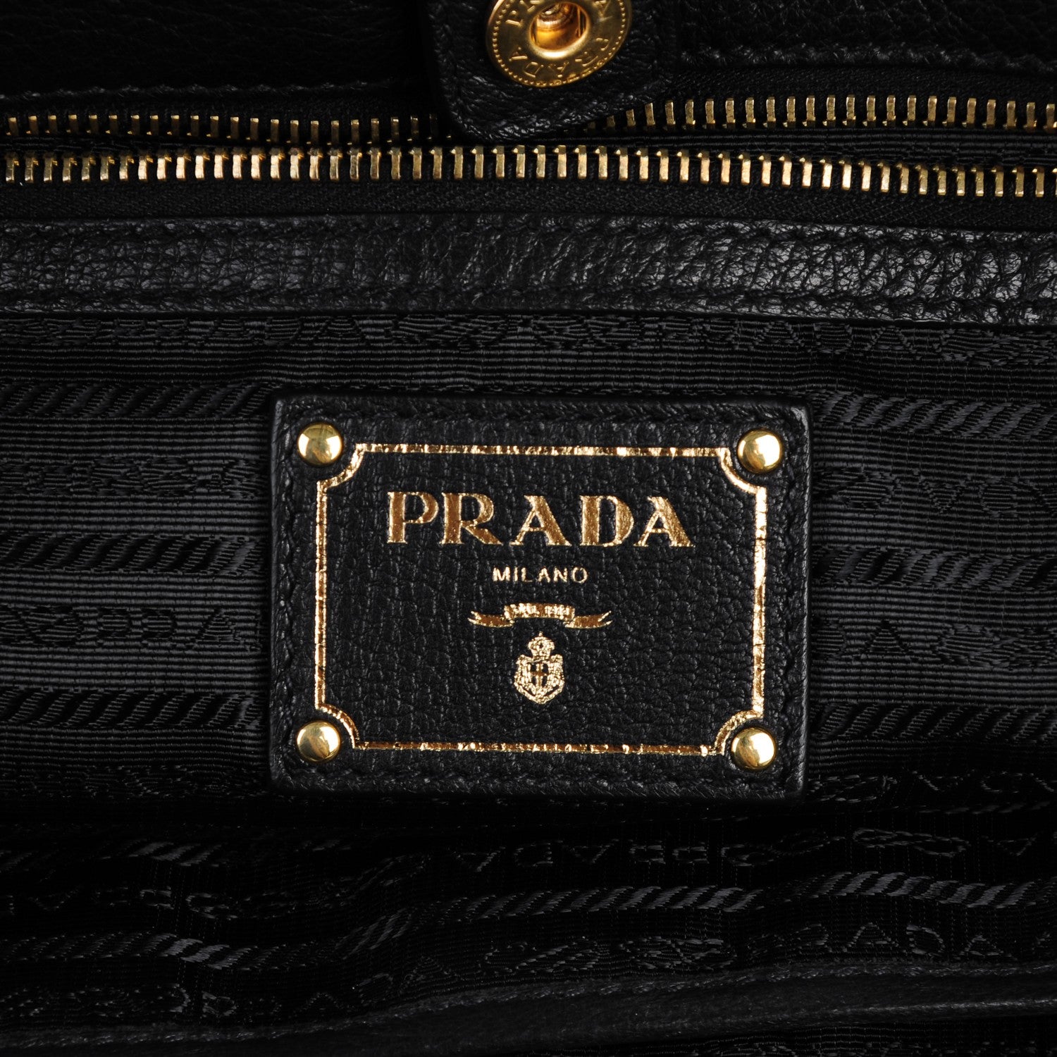 Prada Vitello Daino Side Zip Tote Black 6 of 8