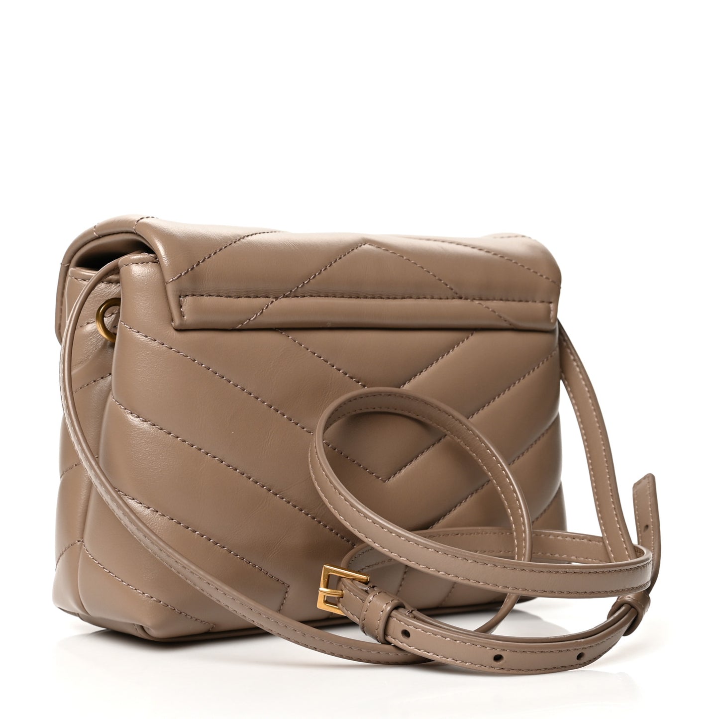 Calfskin Y Quilted Monogram Toy Loulou Crossbody Bag Taupe