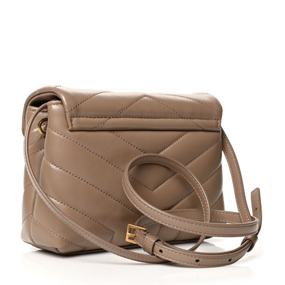 Saint Laurent Calfskin Y Quilted Monogram Toy Loulou Crossbody Bag Taupe 3 of 12