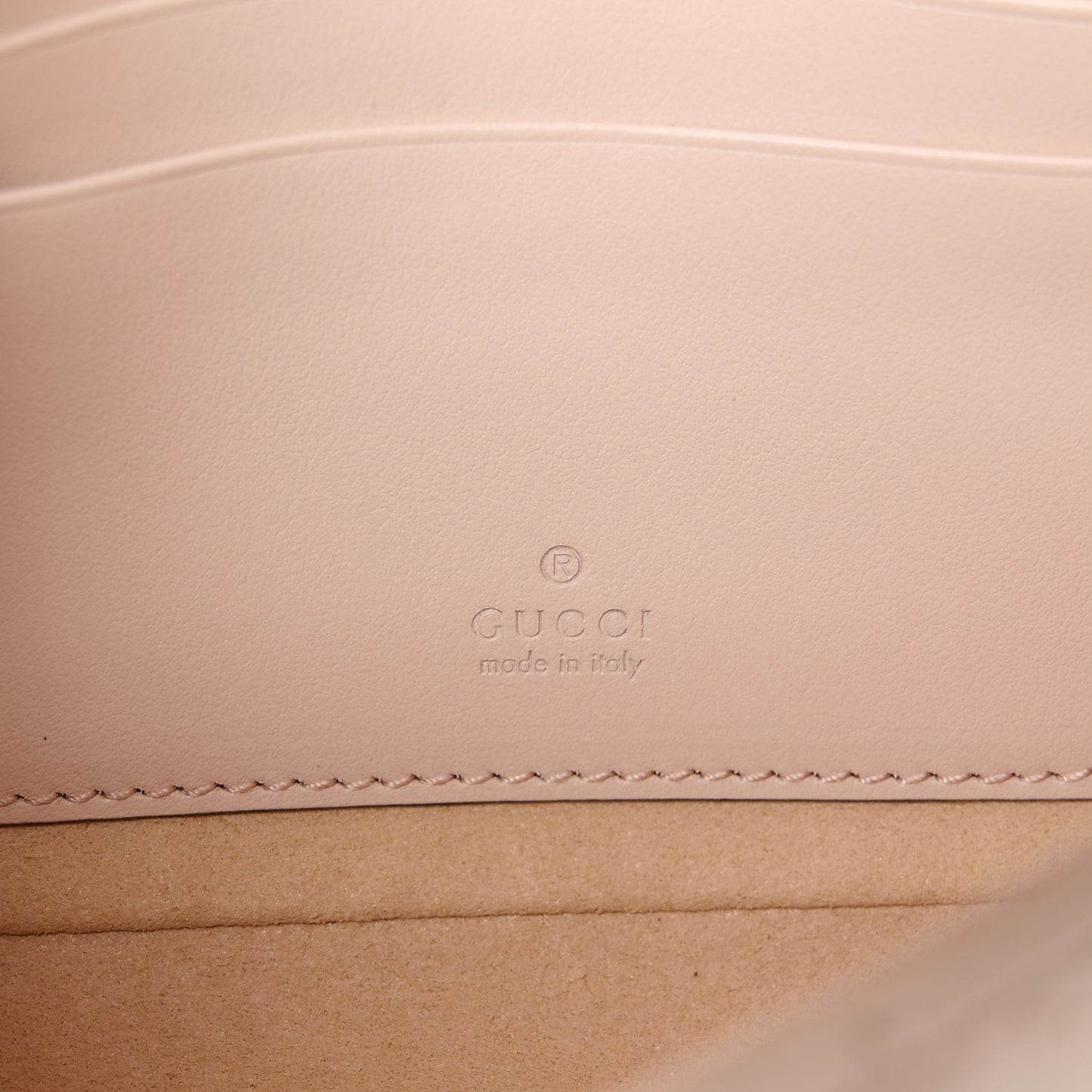 Calfskin Matelasse Mini GG Marmont Shoulder Bag With Card Holder Pink Beige Taupe