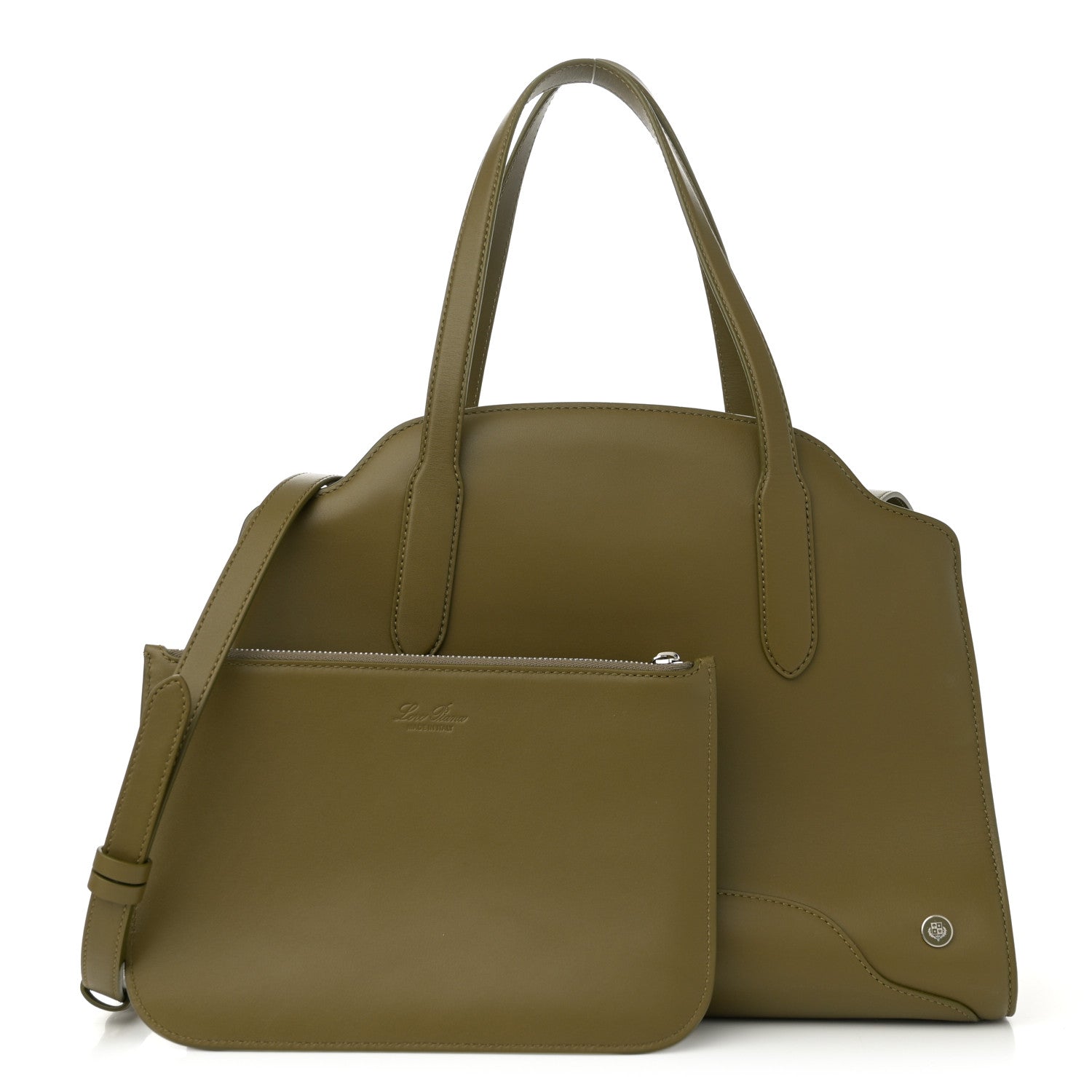Loro Piana Smooth Calfskin Large Sesia Olive Leaf 3 of 11