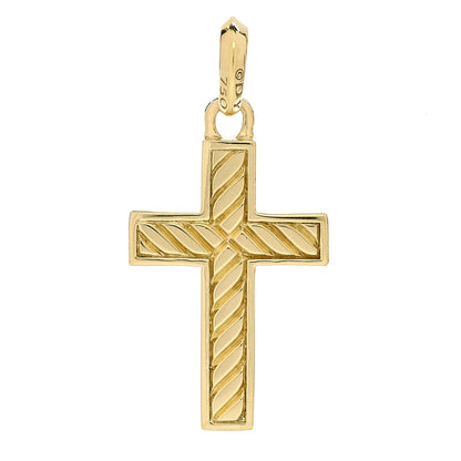 David Yurman 18K Yellow Gold Diamond 23mm Amulet Cross Pendant 3 of 4