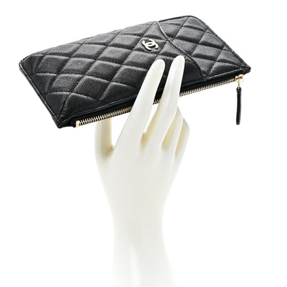 Chanel Caviar Quilted Classic Flat Wallet Pouch Black 2 of 8
