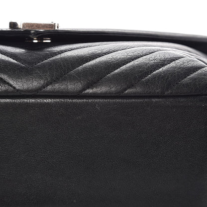Saint Laurent Sheepskin Matelasse Chevron Monogram Large College Satchel Black 13 of 13