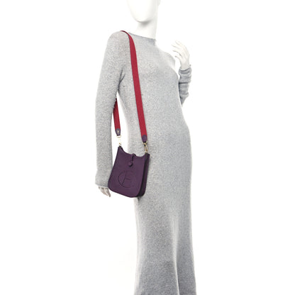 Hermes Taurillon Clemence Amazone Evelyne TPM Cassis Rouge Grenat 2 of 11