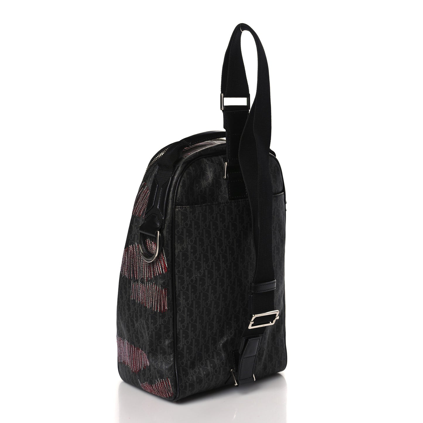 HOMME Coated Canvas Darklight Stitched Sling Backpack Black