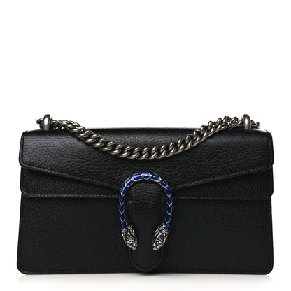 Gucci Dollar Calfskin Enamel Small Dionysus Shoulder Bag Black Electric Blue 1 of 9