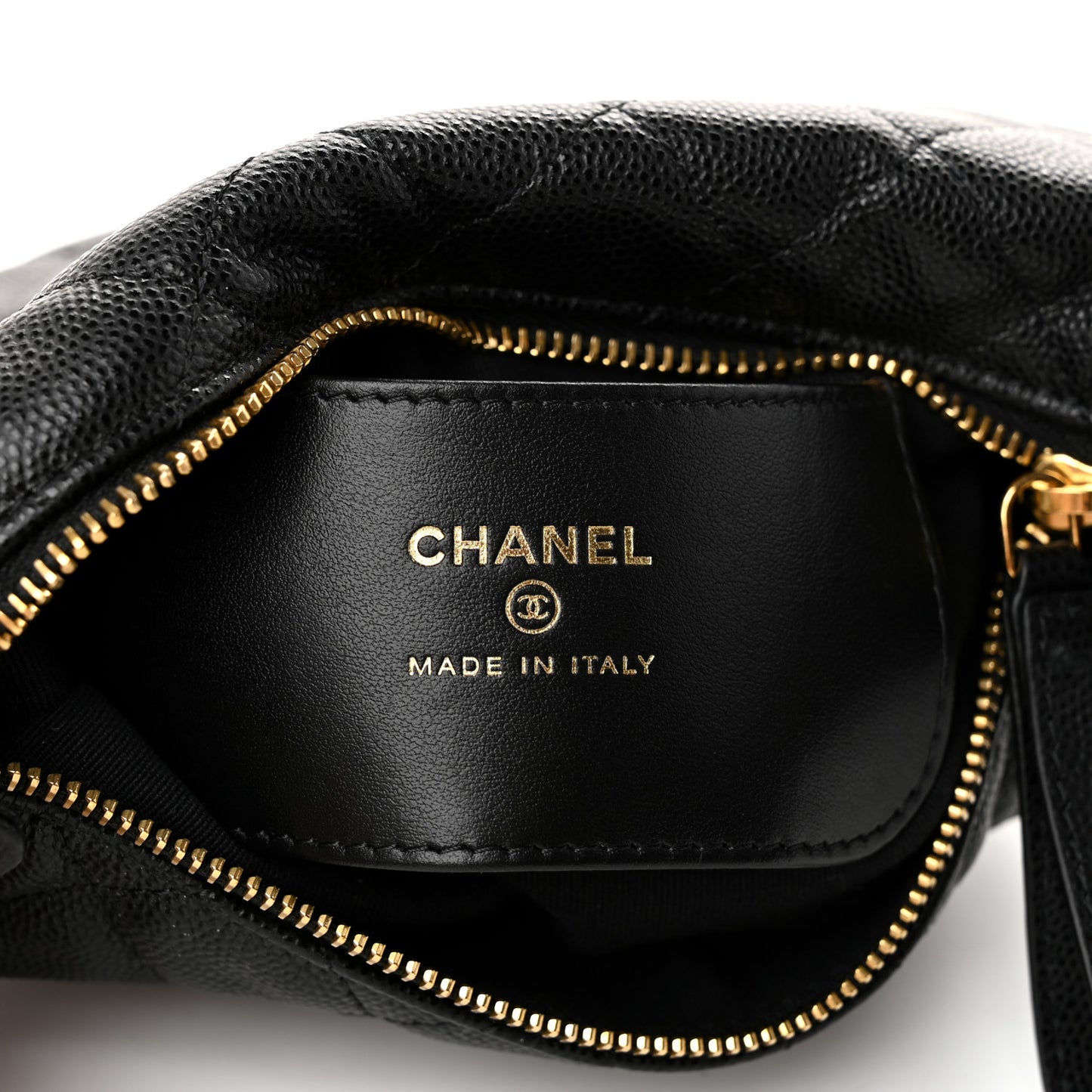 Caviar Quilted Polly Pocket Pouch Hobo Black