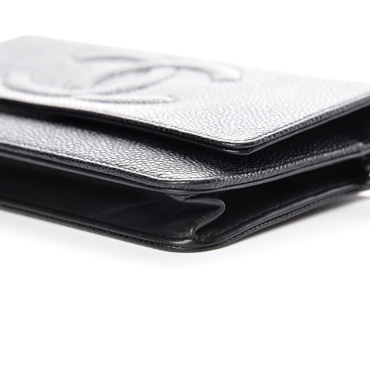 Chanel Caviar Timeless CC Wallet On Chain WOC Black 6 of 14