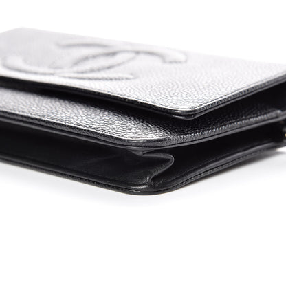 Chanel Caviar Timeless CC Wallet On Chain WOC Black 6 of 14