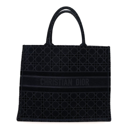 Christian Dior Velvet Cannage Large Book Tote Navy Blue 1 of 10