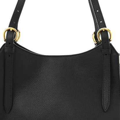 Burberry Grainy Calfskin House Check Small Canterbury Black 7 of 12