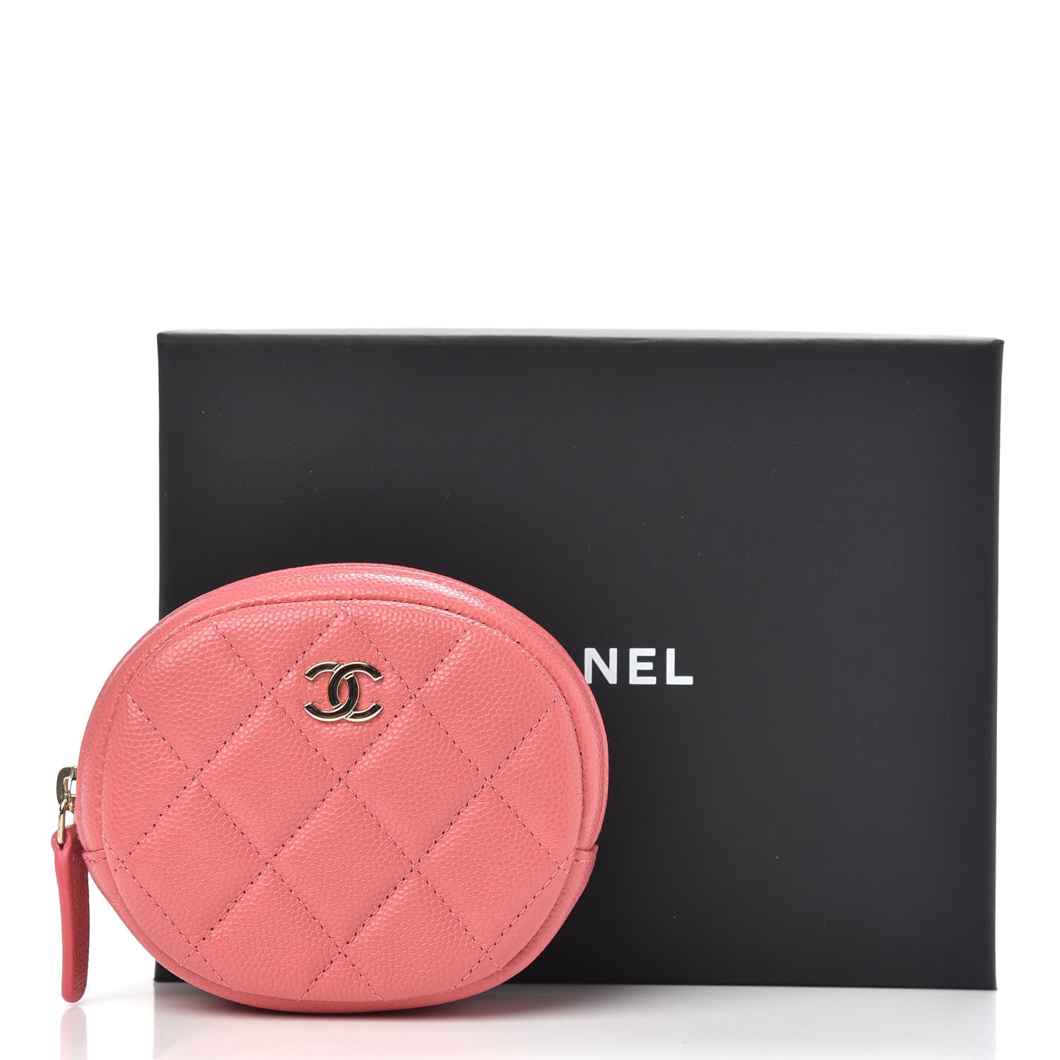Chanel Caviar Quilted Zip Around Classic Coin Purse Pink 7 of 7