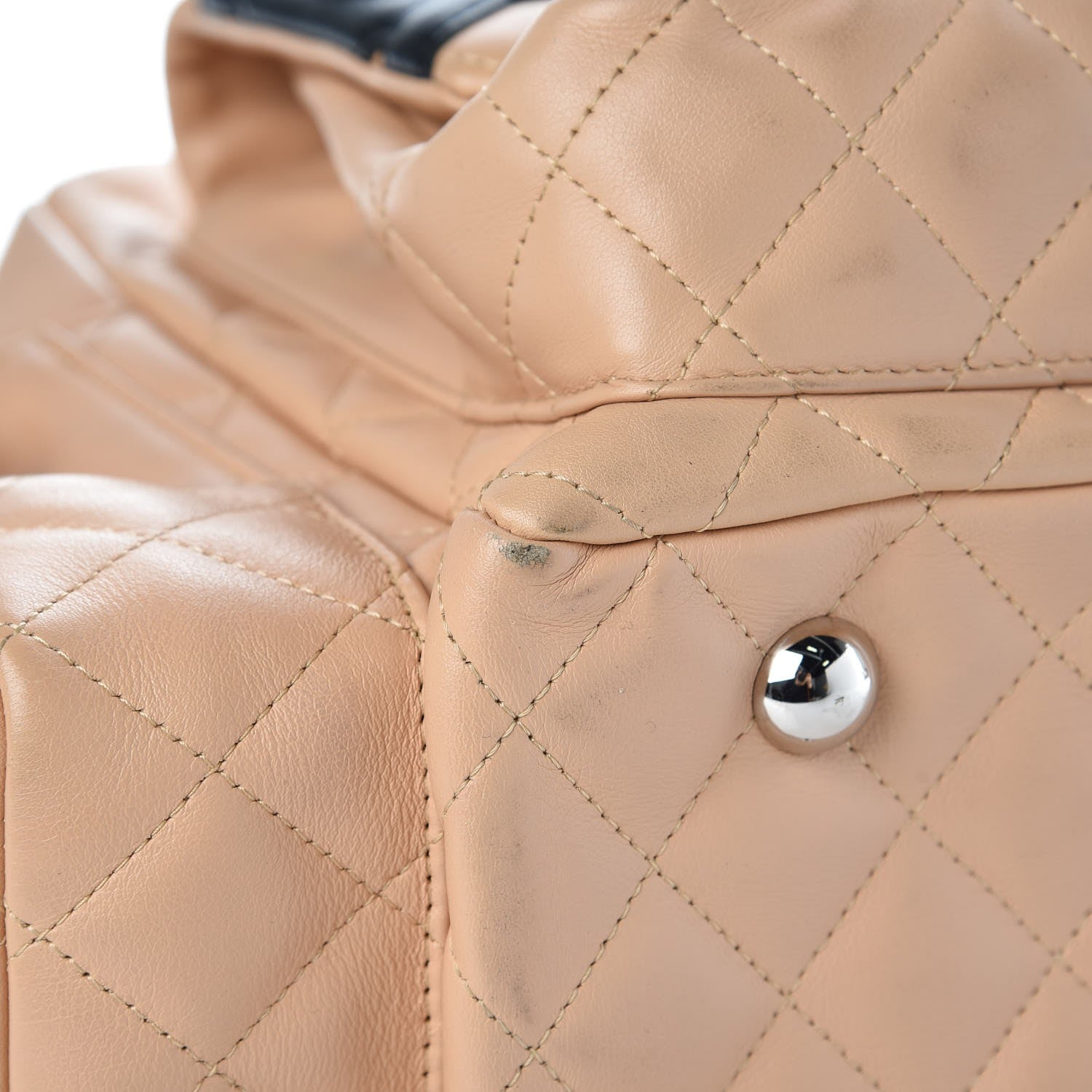 Chanel Calfskin Quilted Large Cambon Multipocket Reporter Beige Black 11 of 16