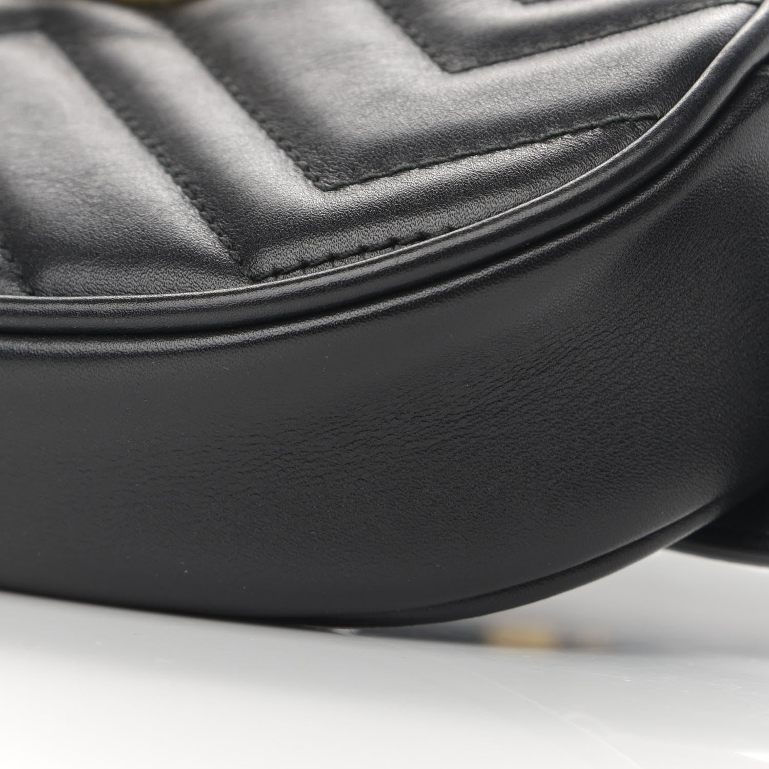 Gucci Calfskin Matelasse GG Marmont Belt Bag 85 34 Black 10 of 13