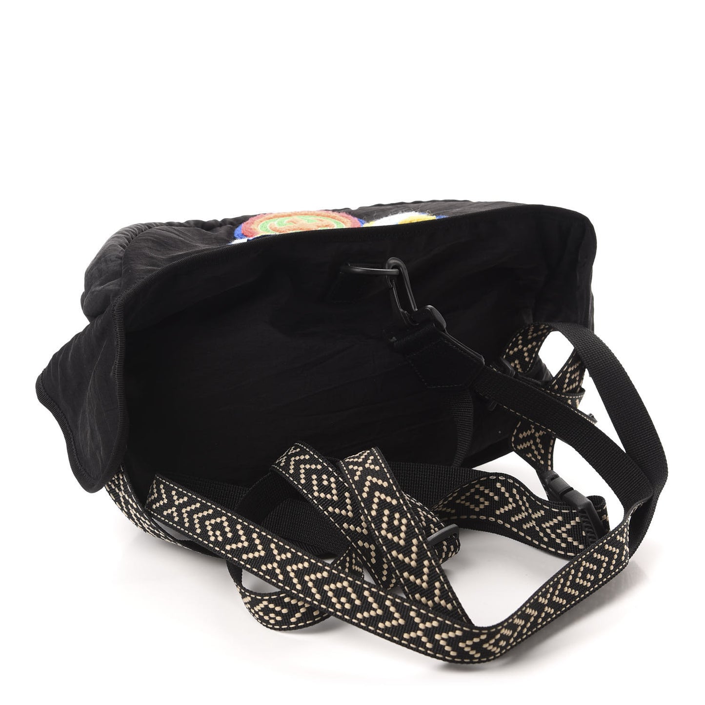Nylon 80s Logo Patch Belt Bag Black