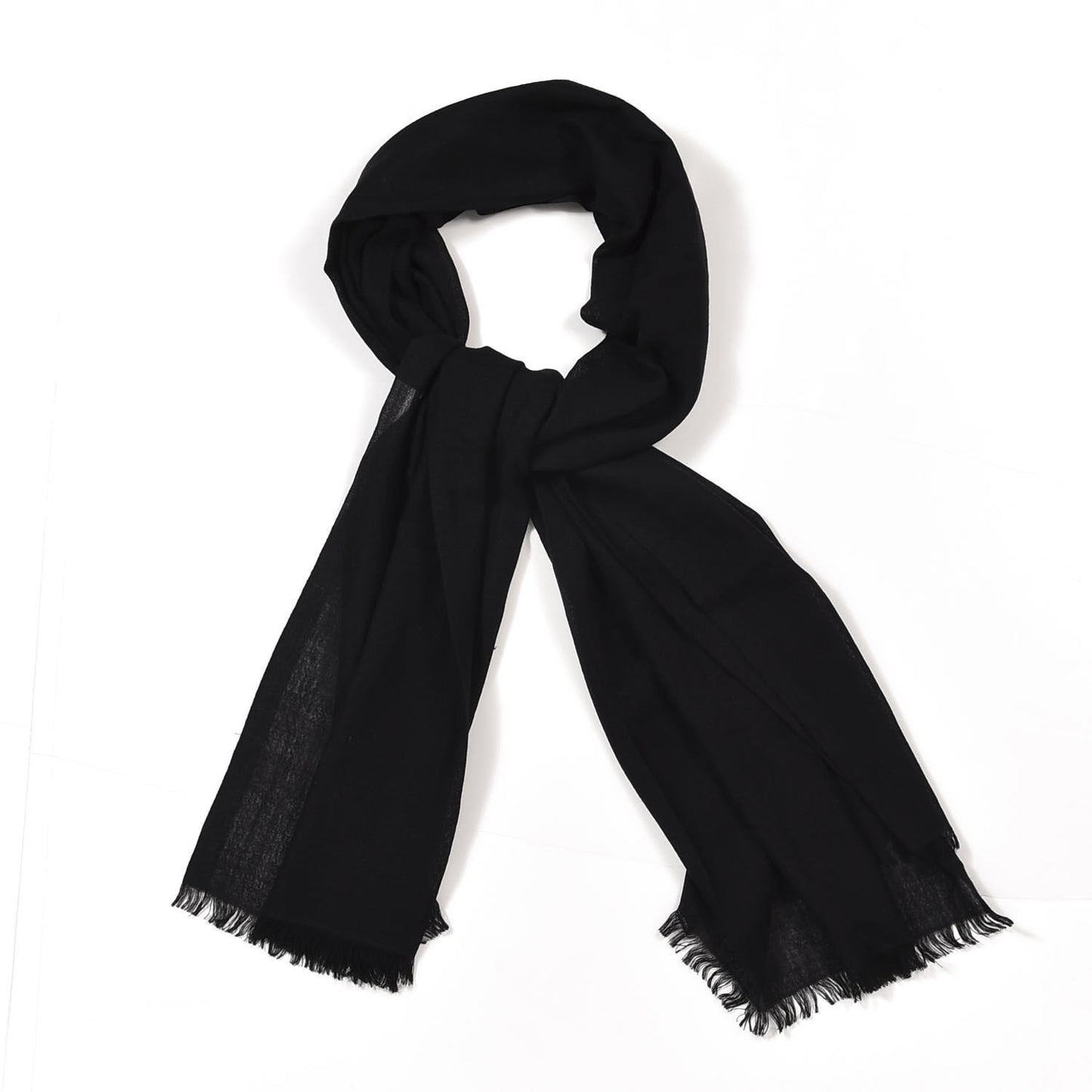 Cashmere Wool Silk CC Scarf Black