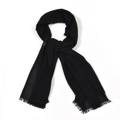 Chanel Cashmere Wool Silk CC Scarf Black 1 of 4