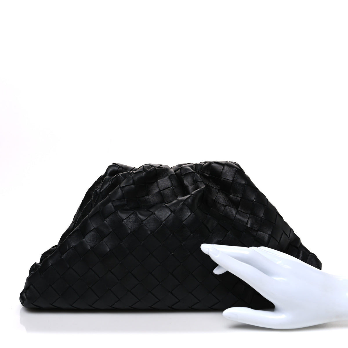 Nappa Maxi Intreccio The Pouch Oversized Clutch Black
