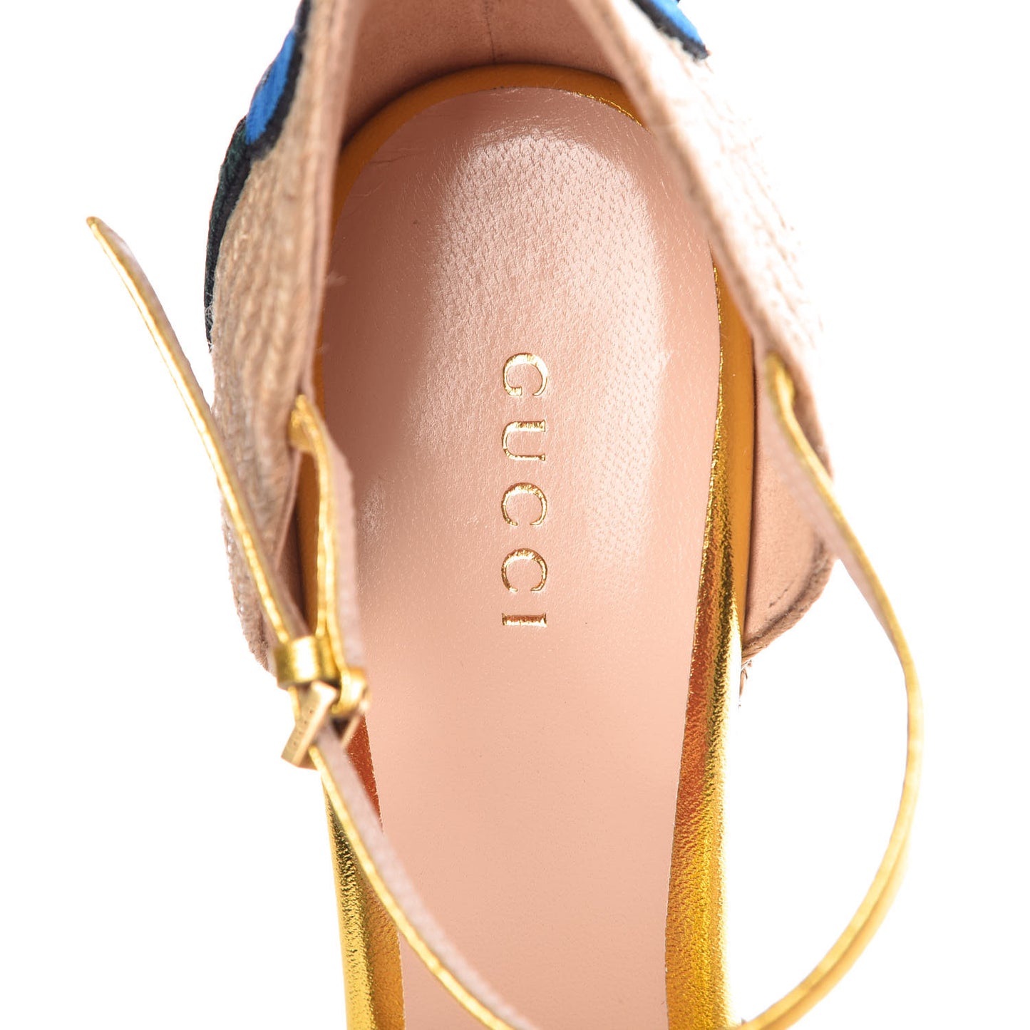 Metallic Nappa Ophelia Espadrille Platform Wedge Sandals 39.5 Oro Vecchio