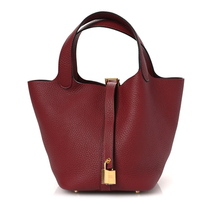 Hermes Taurillon Clemence Picotin Lock 18 PM Rouge H 1 of 11