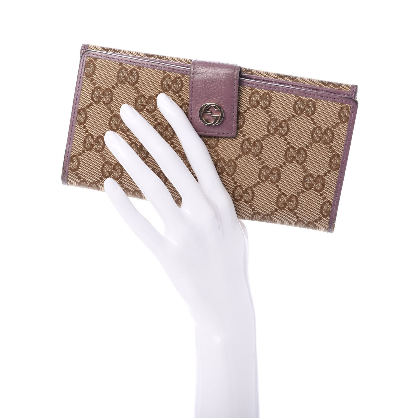 Monogram Cellarius Calfskin Miss GG Continental Wallet Beige Ebony Lilac