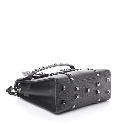 Valentino Garavani Grainy Calfskin Onyx Small My Rockstud Rolling Frame Bag Black 4 of 9