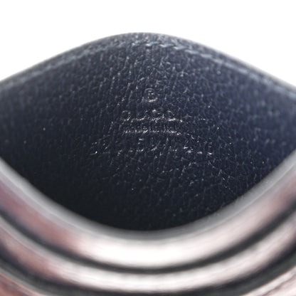 Gucci GG Supreme Monogram Textured Dollar Calfskin Web Ophidia Card Holder Beige Blue 6 of 7