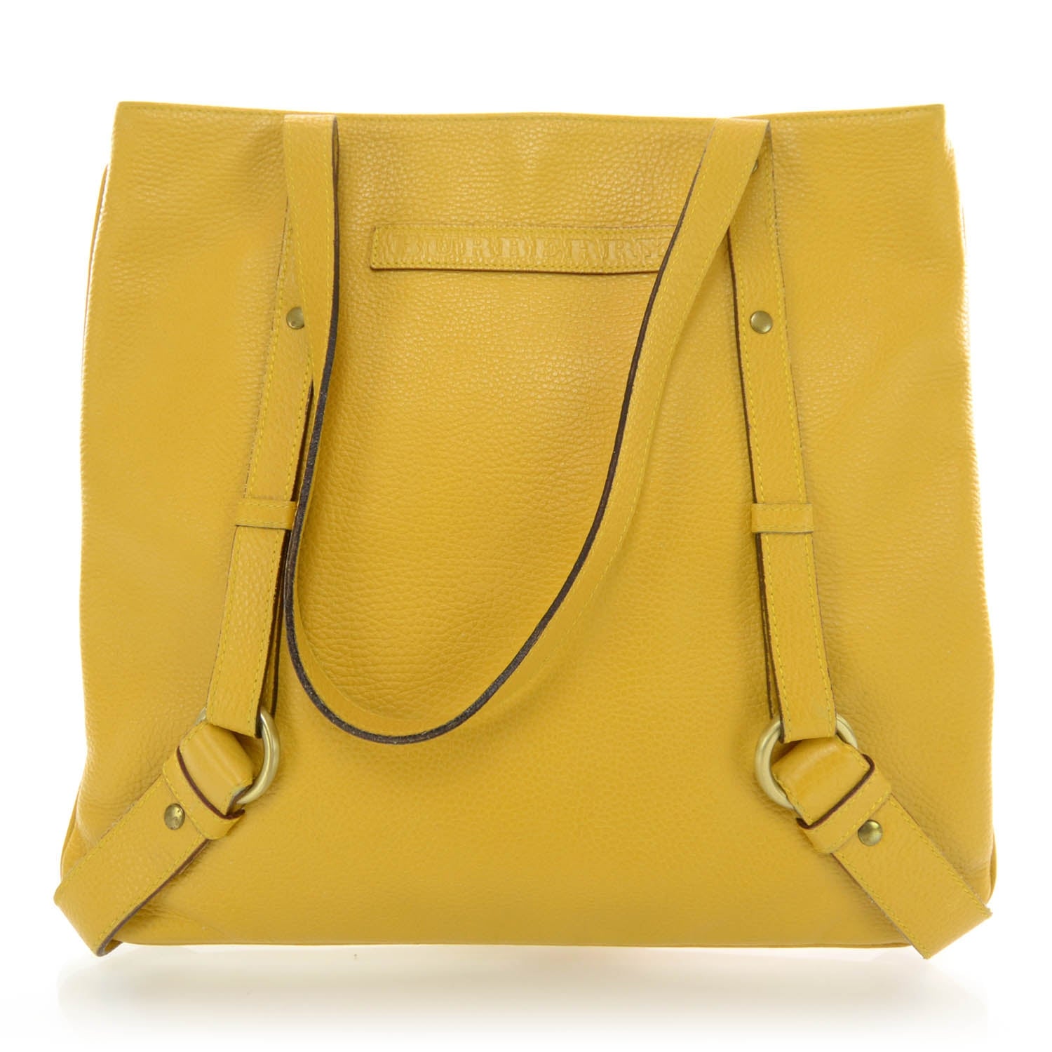 Burberry Grain Calfskin Flat Portrait Tote Yellow 1 of 8