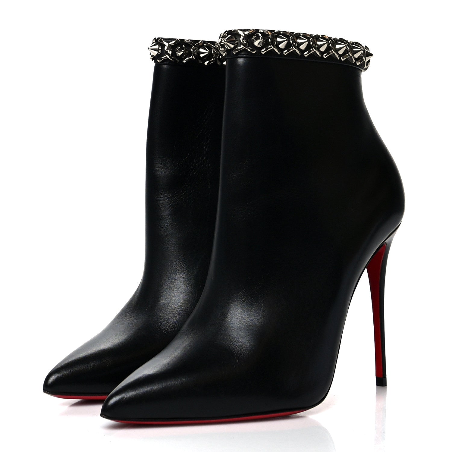 Christian Louboutin Calfskin Chain 100 Booty 39 Black 3 of 9