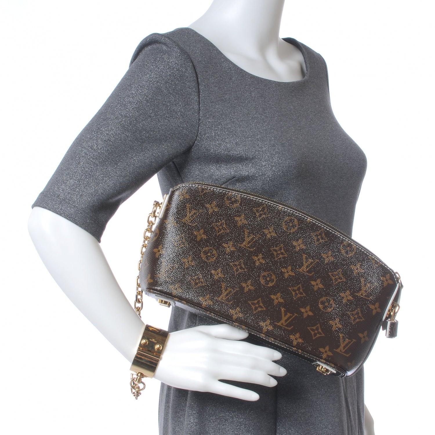 Louis Vuitton Monogram Fetish Lockit Clutch 2 of 8